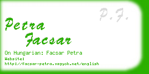 petra facsar business card